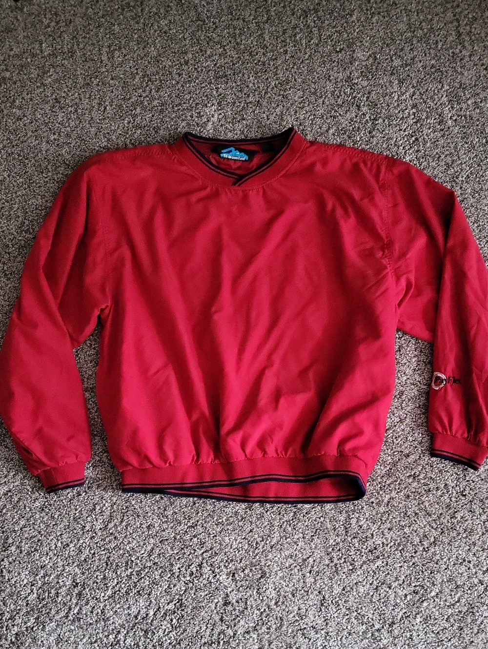 Classic Men's Red Pullover Windbreaker